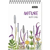 Блокнот А5 60л Attache Nature White flowers клет,65г,100%,греб,карт,ВД-лак