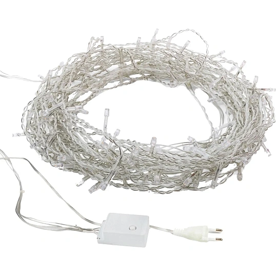 Гирлянда светодиодная  100LED Мульти 10 м,прозр ПВХ, с контр 304-029