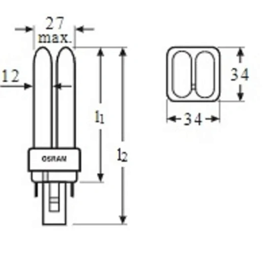 Лампа люминесцентная КЛЛ OSRAM CFL DULUX D 18W/840 G24D-2 (122958)