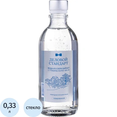 Вода питьевая Деловой Стандарт 0,33 газ стек/бут (LEGEND of BAIKAL)