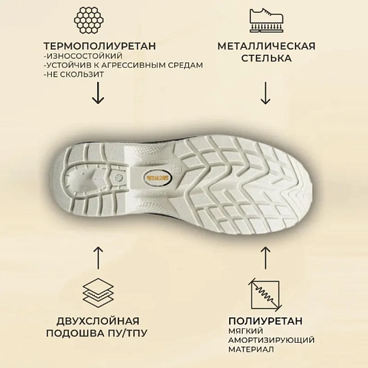 Полуботинки с перфор (сандалии) Мистраль ULTRA ПУ/ТПУ с ПП и АС р.47 SJ4000