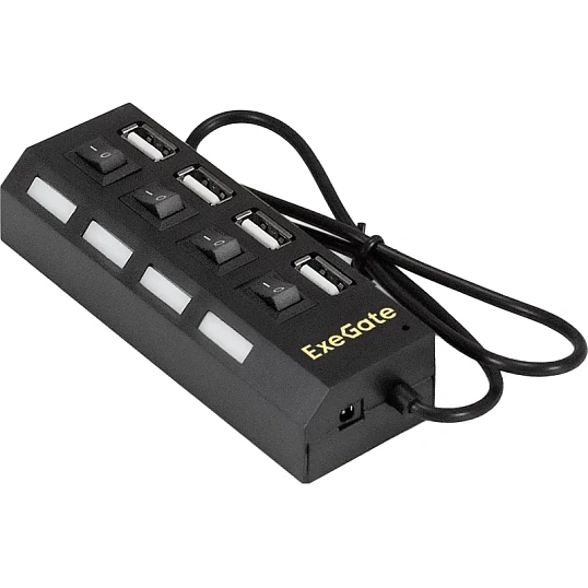 Концентратор USB хаб ExeGate (EX293977RUS) DUB-42SW 4-в-1 черн