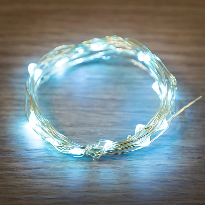 Гирлянда светодиодная Роса, 2 м, 20 диодов, цвет голубой,  303-003