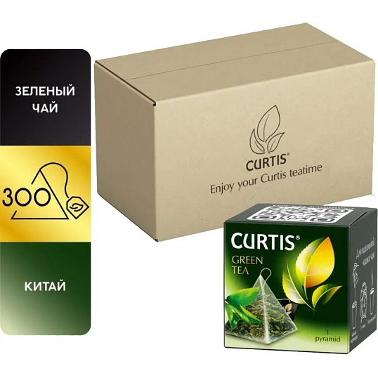 Чай Curtis Green Tea зеленый среднелистовой, 300 пирамидок/уп