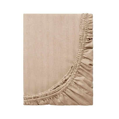Простыня на резинке 180х200 см, страйп-дизайн, 105г/м2, Coffee cream 789242