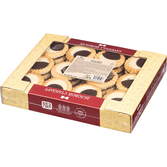 Печенье Деловой Стандарт сдобное 'Неробьянко глазированное' 470гр  