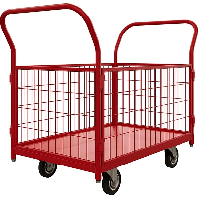 Тележка платформенная с бортами ТС 2 RT (600х900) колёса d 125