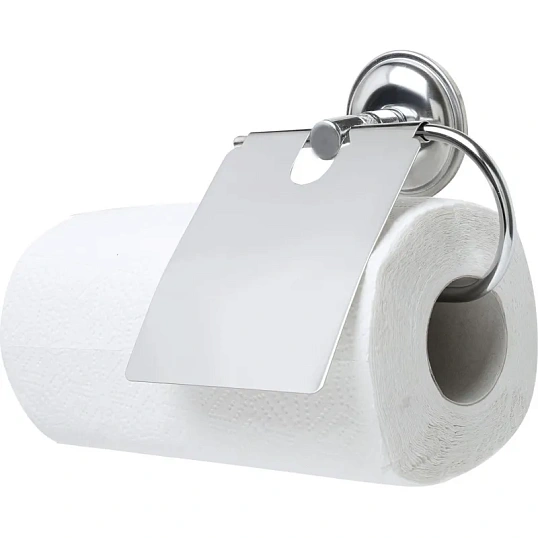 Держатель для полотенец бытовых металл хромированный  c крышкой