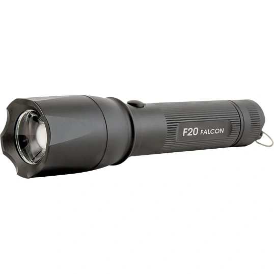 Фонарь ЯРКИЙ ЛУЧ F20 Falcon CREE XP-L HI, 3 режима, аккум
