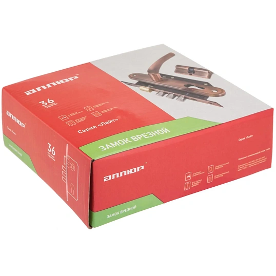 Замок врезной УЗК_Аллюр 132/3 GP сталь латунь(с руч,д/дерев.двери/5кл)