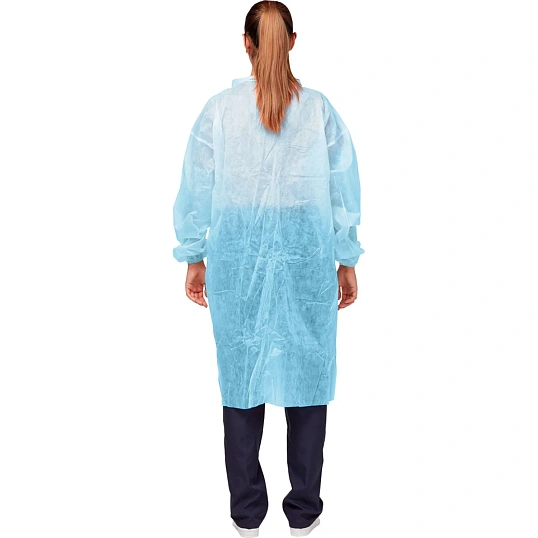 Халат на кнопках (30 гр) 4XL голубой (10 шт/упак)