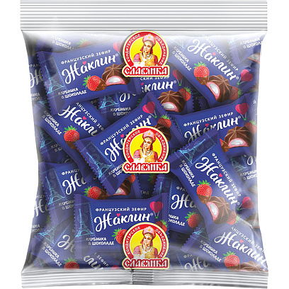 Конфеты шоколадные Жаклин французский зефир со вкусом клубники в шоко,1кг