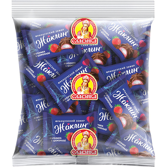 Конфеты шоколадные Жаклин французский зефир со вкусом клубники в шоко,1кг