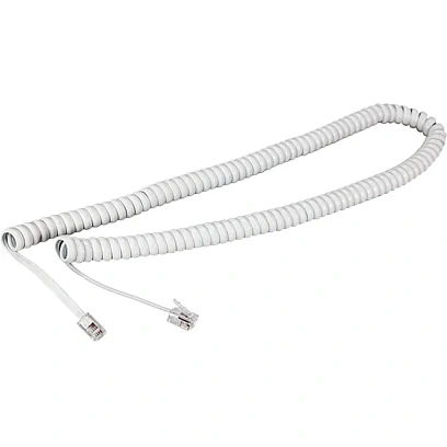 Шнур для телефонной трубки REXANT, витой RJ-10 (4P-4C), 4м, белый