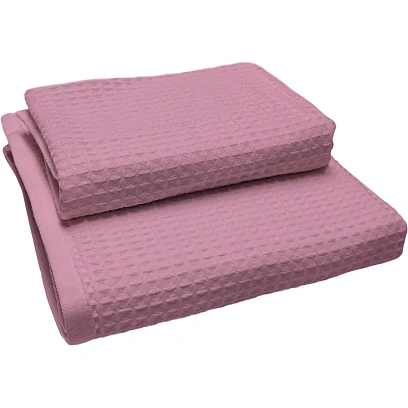 Набор вафельных полотенец 2 шт. (50x80, 70x130) 13х10, пыльно-лиловый