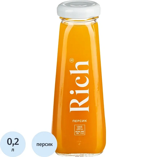 Сок  Rich  персик стекл бут 0,2 л