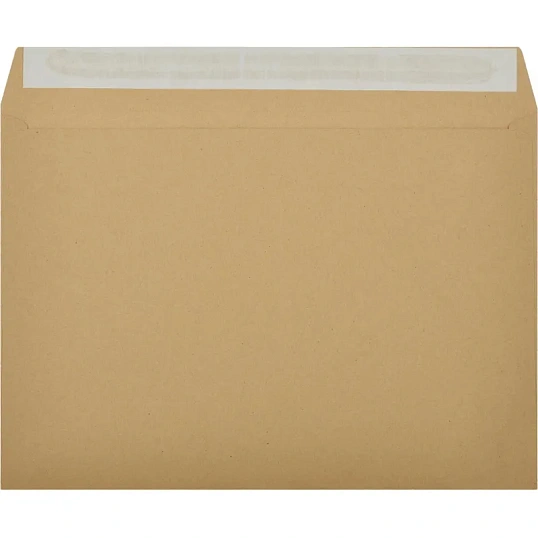 Конверт С4  из крафт бум. 90 г/м2 с силиконовой лентой, 25 шт/уп