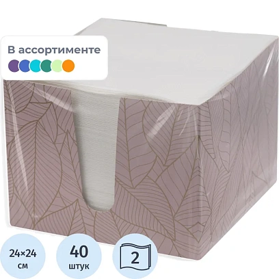 Салфетки бумажные Pero Гламур 2сл цел 24х24 см., 85 листов/уп