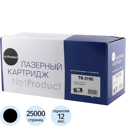 Тонер-картридж NetProduct (N-TK-3190) для Kyocera P3055dn/P3060dn, 25K, с/ч