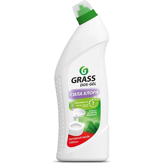 Профхим сантех щел гель с отбел/дез-эфф, с ХЛОР Grass/DOS GEL 1л