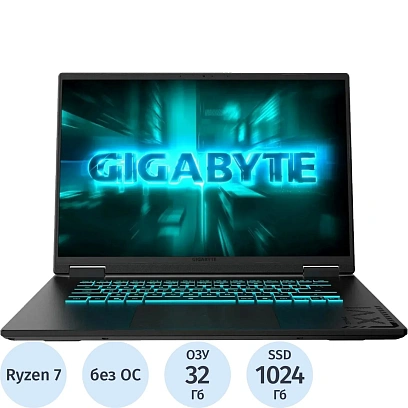 Ноутбук Gigabyte A16 GA63H(3VHK3KZ864SD)R AI7-260/32Gb/1TbSSD/RTX/16/NoOS