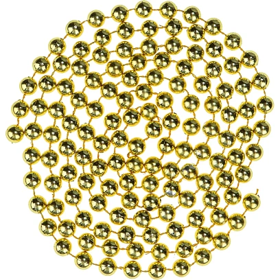 Бусы новогодние на елку Яркий праздник, d 1 см, длина 1,8м, золотые НУ-0053