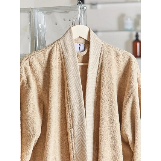 Халат Махровый Мужской  DELRAY Кимоно бежевый, L-XL,300 гр/м2