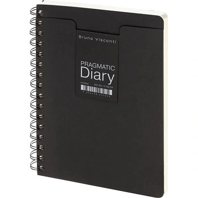 Ежедневник недатированный А5 PRAGMATIC на гребне, черный, 128л 3-748/04