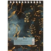 Блокнот Floral А6 60л, клетка, обл. мел.картон,спираль,синий