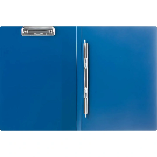 Скоросшиватель пластиковый с пружин.мех.+зажим Attache,0.7 мм, синий