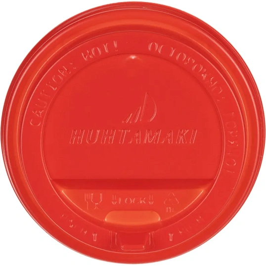 Крышка для стакана с клапаном, ПС, D=80мм. красная 100шт/уп