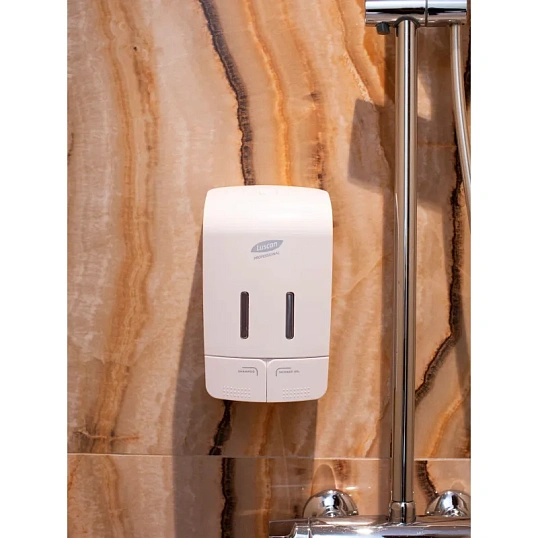 Дозатор для жидкого мыла Luscan Professional Etalon 2x550мл белый