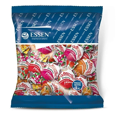 Конфеты МАХЕЕВЪ ассоррти с джемом клубника, малина, апельсин 1кг