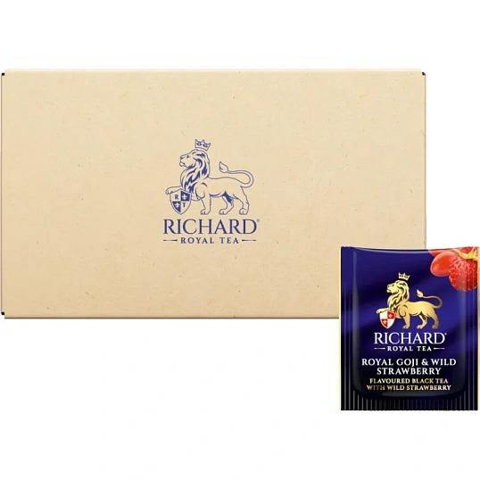 Чай Richard Royal Goji & Wild Strawberry черный аром., 1,7гx200сашет/уп