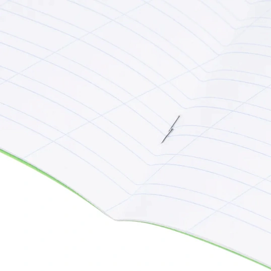 Тетрадь в зеленом офсете  12л., косая линия, штука, внутр.блок 100