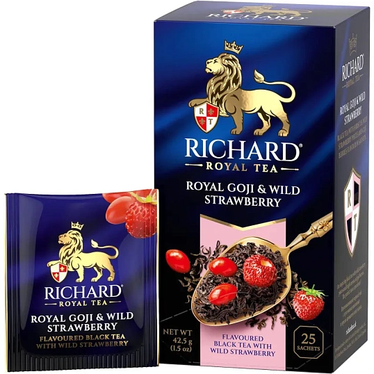 Чай Richard Royal Goji & Wild Strawberry черный, ароматизированный,25 сашет