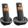 Радиотелефон Motorola DECT E202,цвет Черный), комплект из 2 трубок