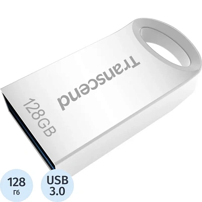Флеш-память Transcend JetFlash 710, 128Gb, USB 3.1 G1, сереб, TS128GJF710S