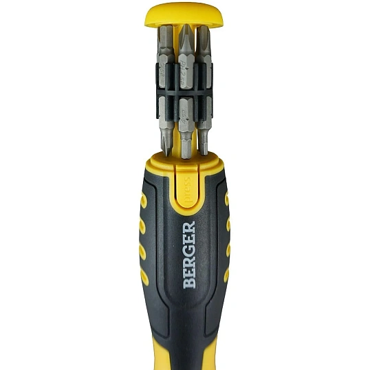 Отвертка трещоточная Набор 13 в 1 с битами 13 предметов BERGER BG1071