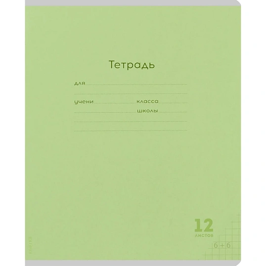 Тетрадь КЛЕТКА 12л.проз.пласт.об.plastic cover КЛАССИКА NEW ассорти,12-1407