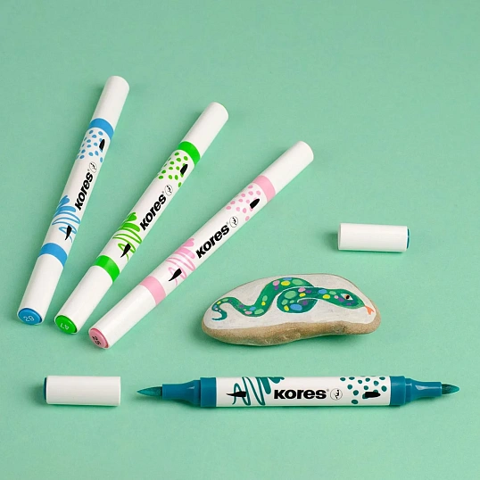 Набор маркеров Kreative Markers Acrylic duo tip пластиковый бокс 12цв,23121