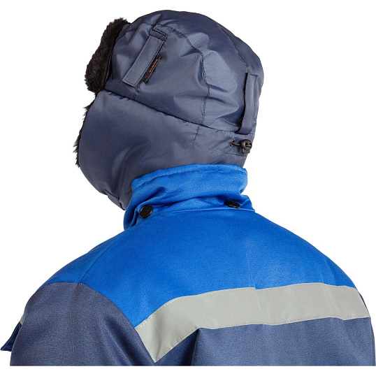 Шапка-ушанка зимняя с креплением для каски (Шап 572) т.син (р.59)