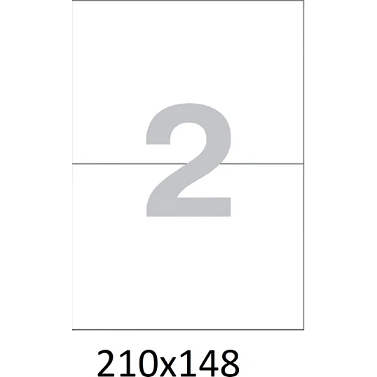 Этикетки самоклеящиеся  210х148мм./2 шт. на лис.А4(100л./уп)
