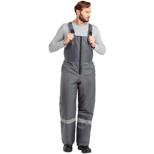 Полукомбинезон рабочий зимний мужской з47-ПК серый (р.60-62) 182-188