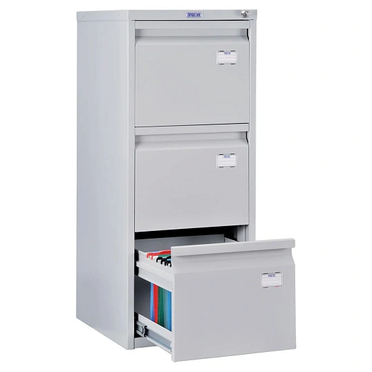 Картотека ПРАКТИК A-43 шкаф 3 секцион. А4, ц.замок, 408х485х995