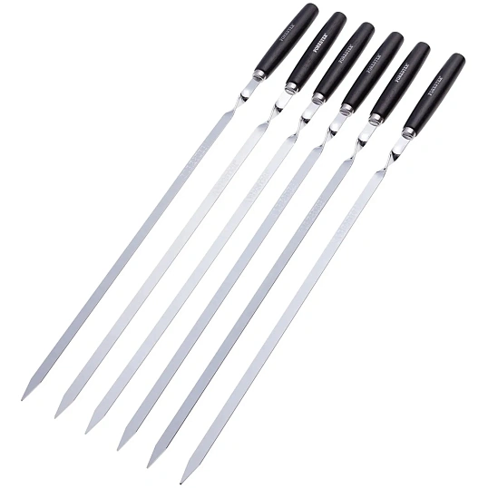 Набор шампуров больших с дерев. ручками Forester в блистере, 6 шт., RZ-60WB