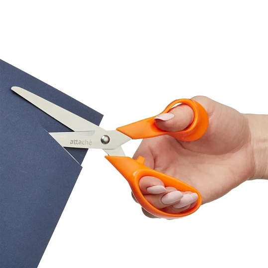 Ножницы Attache Orange 177 мм с пластик. эллиптическими ручками,цвет