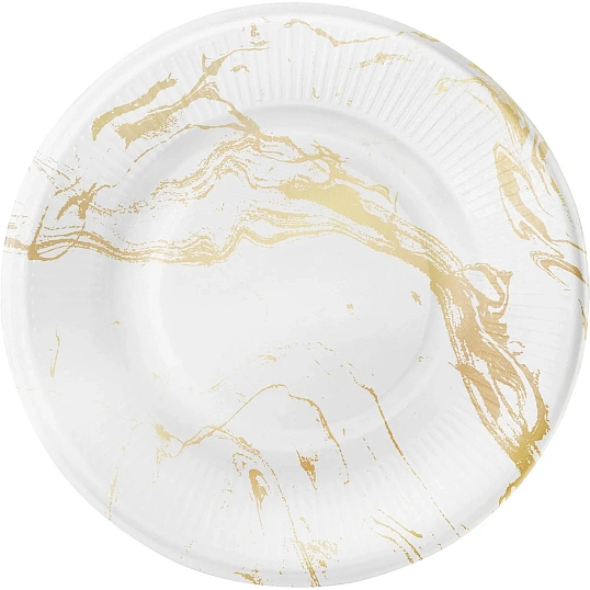 Набор тарелок (d=23 см) Белый мрамор, 6 шт., 30000873