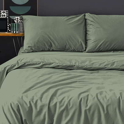 Постельное белье 2сп Поплин гл/кр (нав.50х70-2шт), Лавровый лист,299944