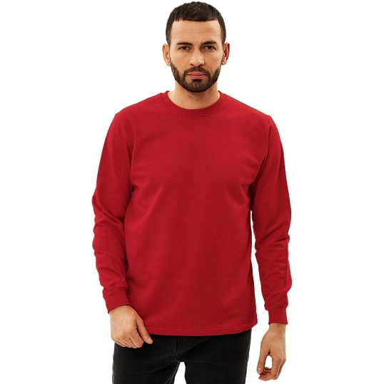 Толстовка 100% хб (240г) без капюшона, цв.красный, размер XXL